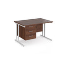 Maestro 25 Straight Desk 800mm Deep With Fixed 3 Drawer Pedestal & Cantilever Leg - NWOF