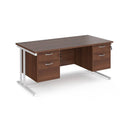 Maestro 25 Straight Desk 800mm Deep With Two Fixed 2 Drawer Pedestals - Cantilever Leg - NWOF