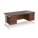 Maestro 25 Straight Desk 800mm Deep With Two Fixed 2 Drawer Pedestals - Cantilever Leg - NWOF