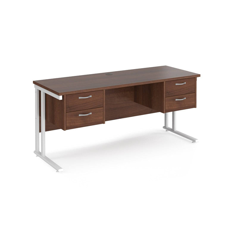Maestro 25 Straight Desk 1600x600mm With Two Fixed 2 Drawer Pedestals & Cantilever Leg - NWOF