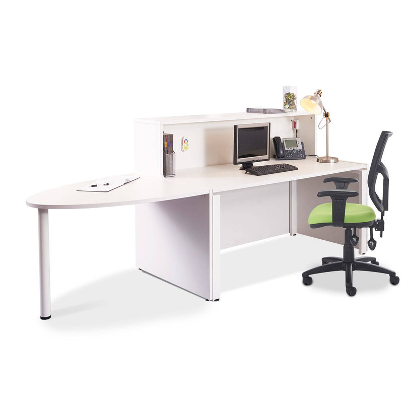 Welcome Reception Desk - White/Walnut - NWOF