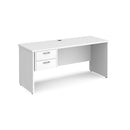 Maestro 25 Straight Desk 600mm Deep With Fixed 2 Drawer Pedestal & Panel End Leg - NWOF