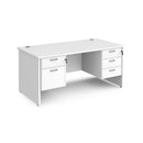 Maestro 25 Straight Desk 800mm Deep With Fixed 2 & 3 Drawer Pedestals - Panel End Leg - NWOF
