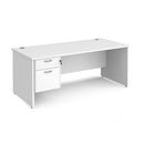 Maestro 25 Straight Desk 800mm Deep With Fixed 2 Drawer Pedestal & Panel End Leg - NWOF