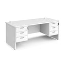 Maestro 25 Straight Desk 800mm Deep With Two Fixed 3 Drawer Pedestals - Panel End Leg - NWOF