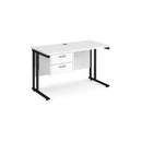 Maestro 25 Straight Desk 600mm Deep With Fixed 2 Drawer Pedestal & Cantilever Leg - NWOF