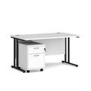 Maestro 25 Straight Desk & 2 Drawer Under Desk Pedestal Bundle - NWOF