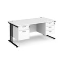 Maestro 25 Straight Desk 800mm Deep With Fixed 2 & 3 Drawer Pedestals - Cantilever Leg - NWOF