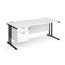 Maestro 25 Straight Desk 800mm Deep With Fixed 2 Drawer Pedestal & Cantilever Leg - NWOF