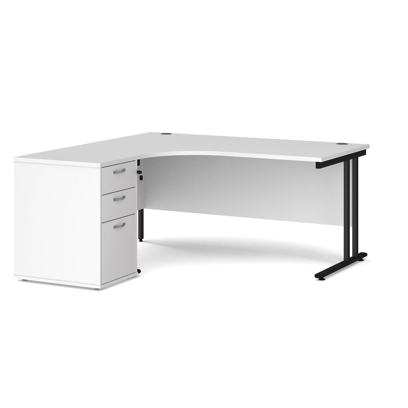 Maestro 25 Ergonomic Desk & Desk High Pedestal Bundle - 1600mm - NWOF