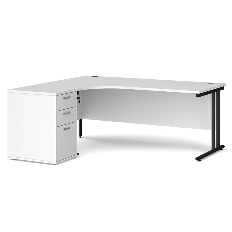Maestro 25 Ergonomic Desk & Desk High Pedestal Bundle - 1800mm - NWOF