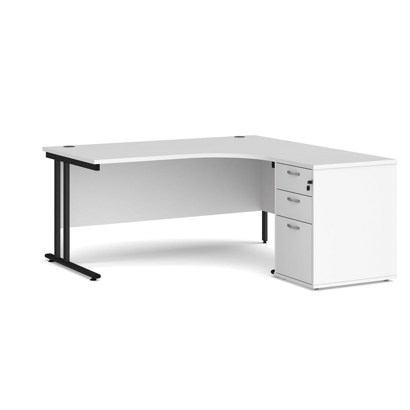 Maestro 25 Ergonomic Desk & Desk High Pedestal Bundle - 1600mm - NWOF