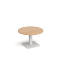 Brescia Circular Coffee Table With Flat Square Base 800mm - Beech - NWOF