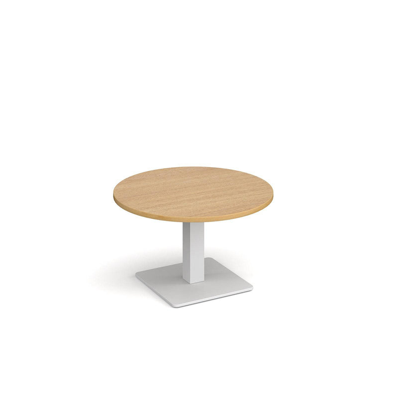 Brescia Circular Coffee Table With Flat Square Base 800mm - Oak - NWOF