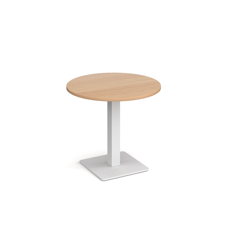 Brescia Circular Dining Table With Flat Square Base 800mm - Beech - NWOF