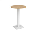 Brescia Circular Poseur Table With Flat Square Base 800mm - Oak - NWOF