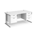 Maestro 25 Straight Desk 800mm Deep With Fixed 2 & 3 Drawer Pedestals - Cantilever Leg - NWOF