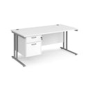 Maestro 25 Straight Desk 800mm Deep With Fixed 2 Drawer Pedestal & Cantilever Leg - NWOF