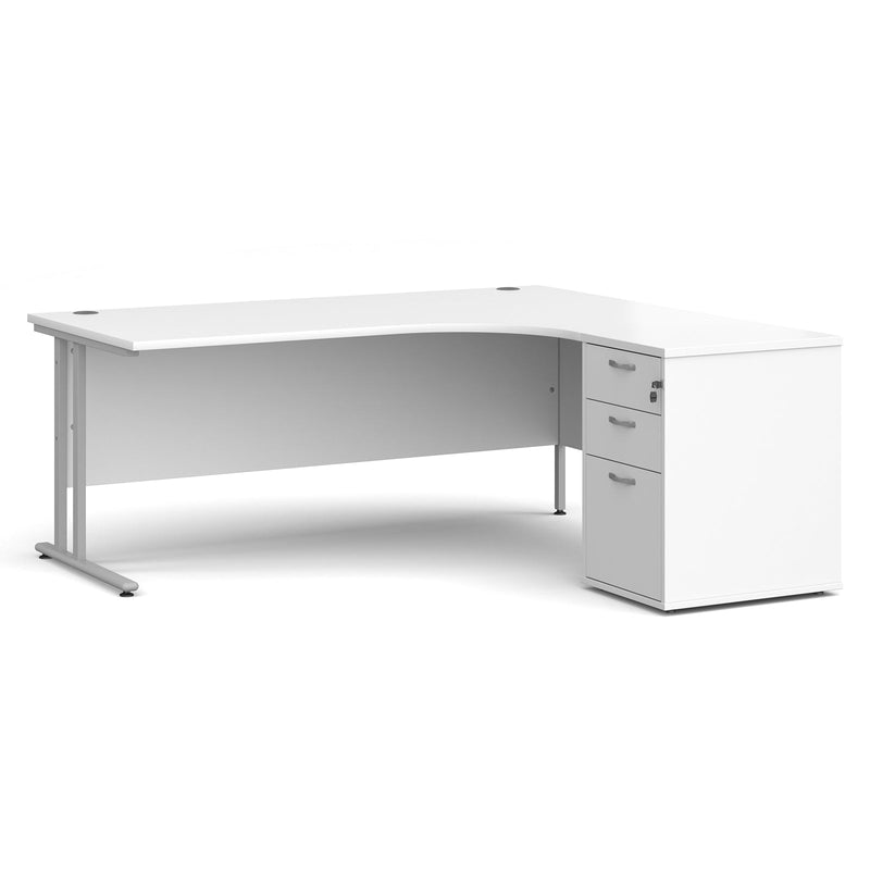 Maestro 25 Ergonomic Desk & Desk High Pedestal Bundle - 1800mm - NWOF