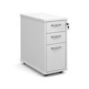 Tall Slimline Mobile 3 Drawer Pedestal With Silver Handles - NWOF