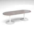 Trumpet Base Radial End Boardroom Table 2400mm - Grey Oak - NWOF
