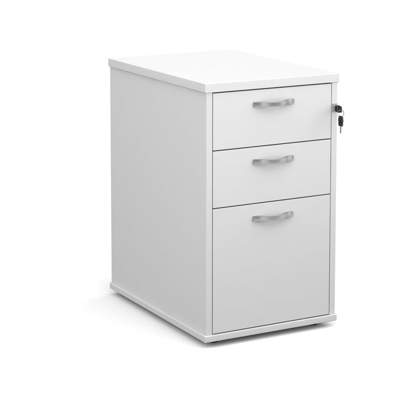 Universal Desk High 3 Drawer Pedestal With Silver Handles - 600mm - NWOF