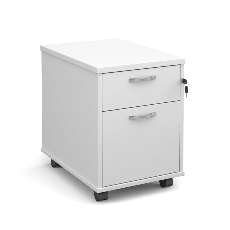 Universal Mobile 2 Drawer Pedestal With Silver Handles - NWOF