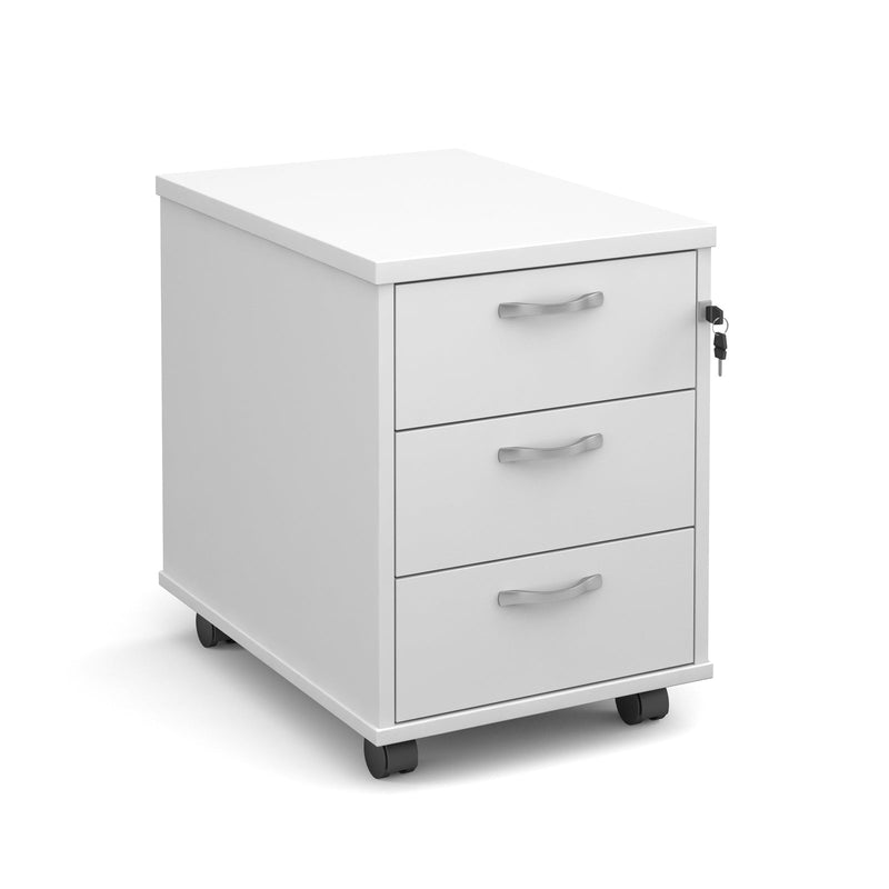 Universal Mobile 3 Drawer Pedestal With Silver Handles - NWOF
