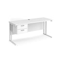 Maestro 25 Straight Desk 600mm Deep With Fixed 2 Drawer Pedestal & Cantilever Leg - NWOF