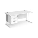 Maestro 25 Straight Desk 800mm Deep With Fixed 3 Drawer Pedestal & Cantilever Leg - NWOF