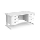 Maestro 25 Straight Desk 800mm Deep With Two Fixed 3 Drawer Pedestals - Cantilever Leg - NWOF