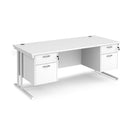 Maestro 25 Straight Desk 800mm Deep With Two Fixed 2 Drawer Pedestals - Cantilever Leg - NWOF