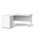 Maestro 25 Ergonomic Desk & Desk High Pedestal Bundle - 1400mm - NWOF