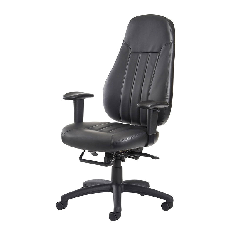 Zeus High Back 24hr Task Chair - Black Faux Leather - NWOF