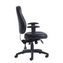 Zeus Medium Back 24hr Task Chair - Black Faux Leather - NWOF