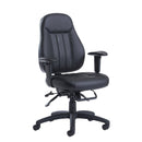 Zeus Medium Back 24hr Task Chair - Black Faux Leather - NWOF