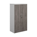 Duo Double Door Cupboard - White/Grey Oak - NWOF