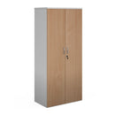 Duo Double Door Cupboard - White/Beech - NWOF