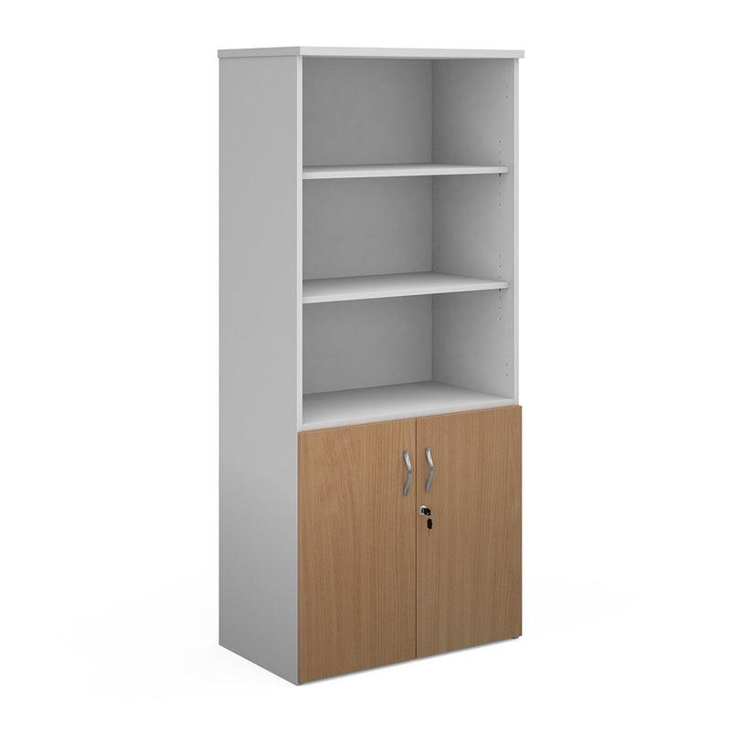 Duo Combination Unit With Open Top - White/Beech - NWOF