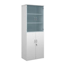 Duo Combination Unit With Glass Upper Doors - White - NWOF
