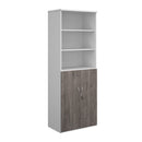 Duo Combination Unit With Open Top - White/Grey Oak - NWOF