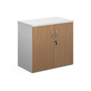 Duo Double Door Cupboard - White/Beech - NWOF