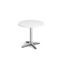 Roma Circular Dining Table With 4 Leg Chrome Base 800mm - NWOF
