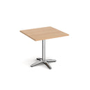 Roma Square Dining Table With 4 Leg Chrome Base 800mm - NWOF