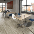 Roma Square Dining Table With 4 Leg Chrome Base 800mm - NWOF