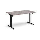 Rectangular Folding Leg Table With Straight Foot Rails - Grey Oak - NWOF