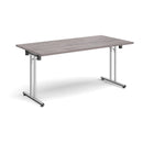 Rectangular Folding Leg Table With Straight Foot Rails - Grey Oak - NWOF