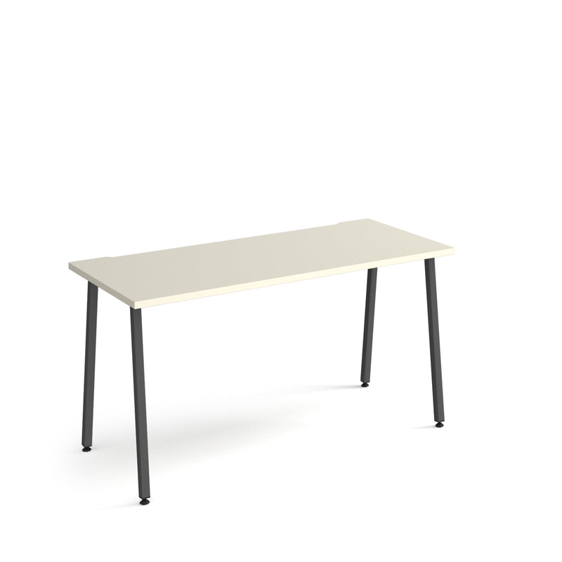 Sparta Straight Desk With A-Frame Legs - White - NWOF