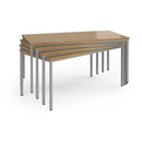 Flexi 25 Rectangular Table With Silver Frame - Grey Oak - NWOF
