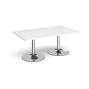 Trumpet Base Rectangular Boardroom Table - White - NWOF